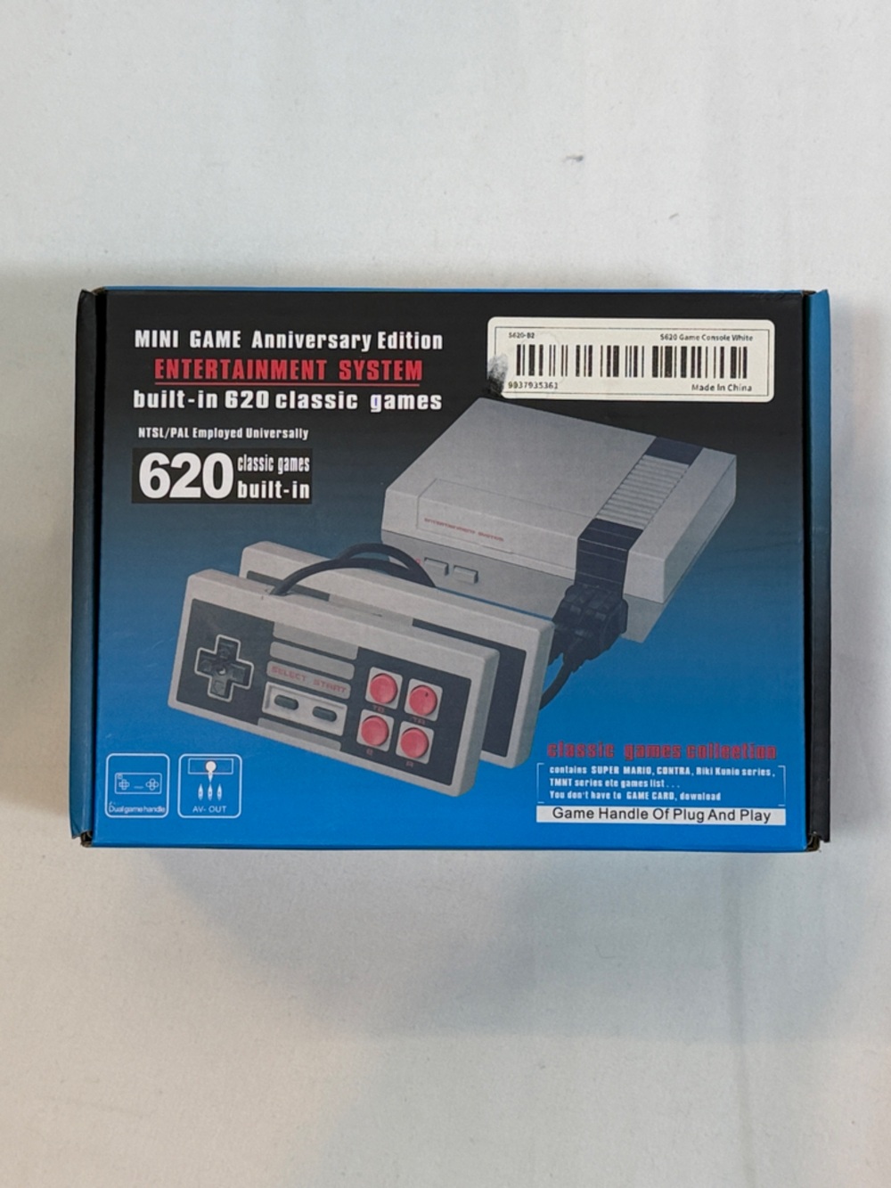 Mini Retro Game Console - Gray & Black Classic Edition, 620 Games